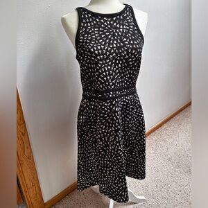 Fit and Flare Black and White Dress